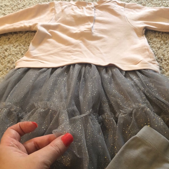 Limited Too Unicorn Sweatshirt Dress w/leggings - Picture 3 of 5